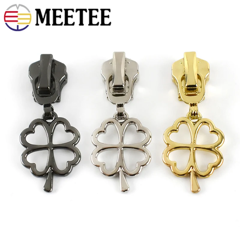 

Meetee 10pcs 3# 5# Zipper Sliders for Metal Resin Nylon Zips Garment Repair Zip Head DIY Jacket Sew Zippers Slider Puller Kits