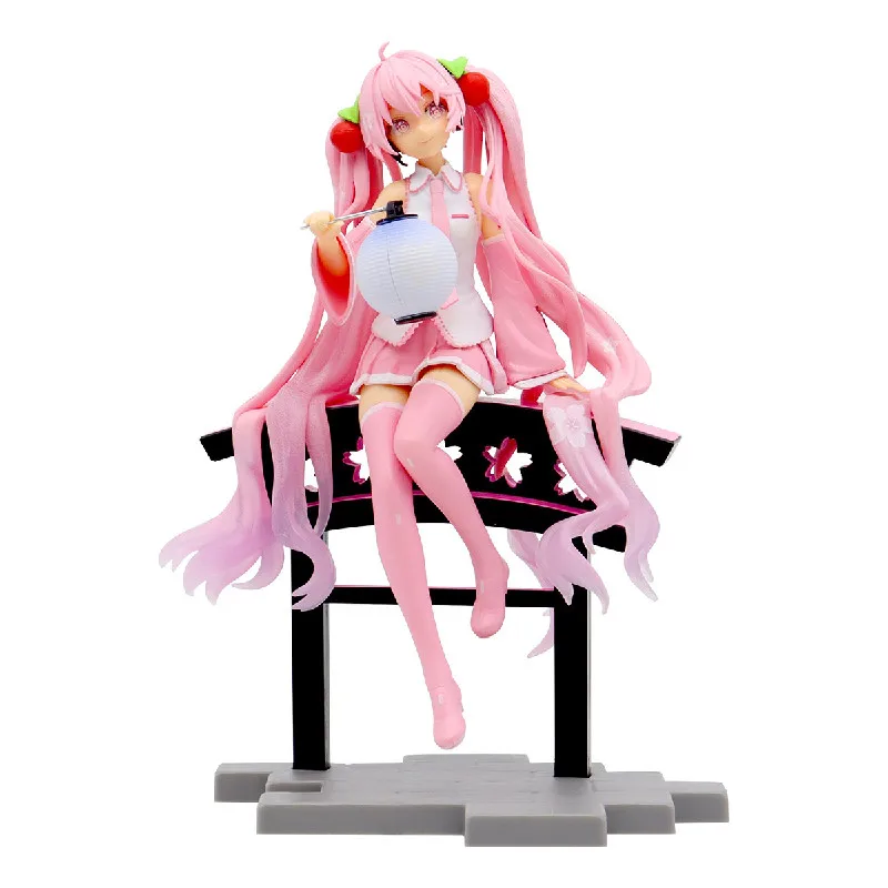 Hatsune Miku аниме фигурка Kawaii Cherry Blossom фонарь статуя модель ПВХ девушка настольный