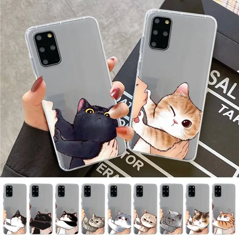 

Again Don't Kiss Me Funny Cute Cat Phone Case for Samsung A12 21 30 31 51 52 70 71 for Redmi8 9 10 for Honor10 70 50 Clear Case