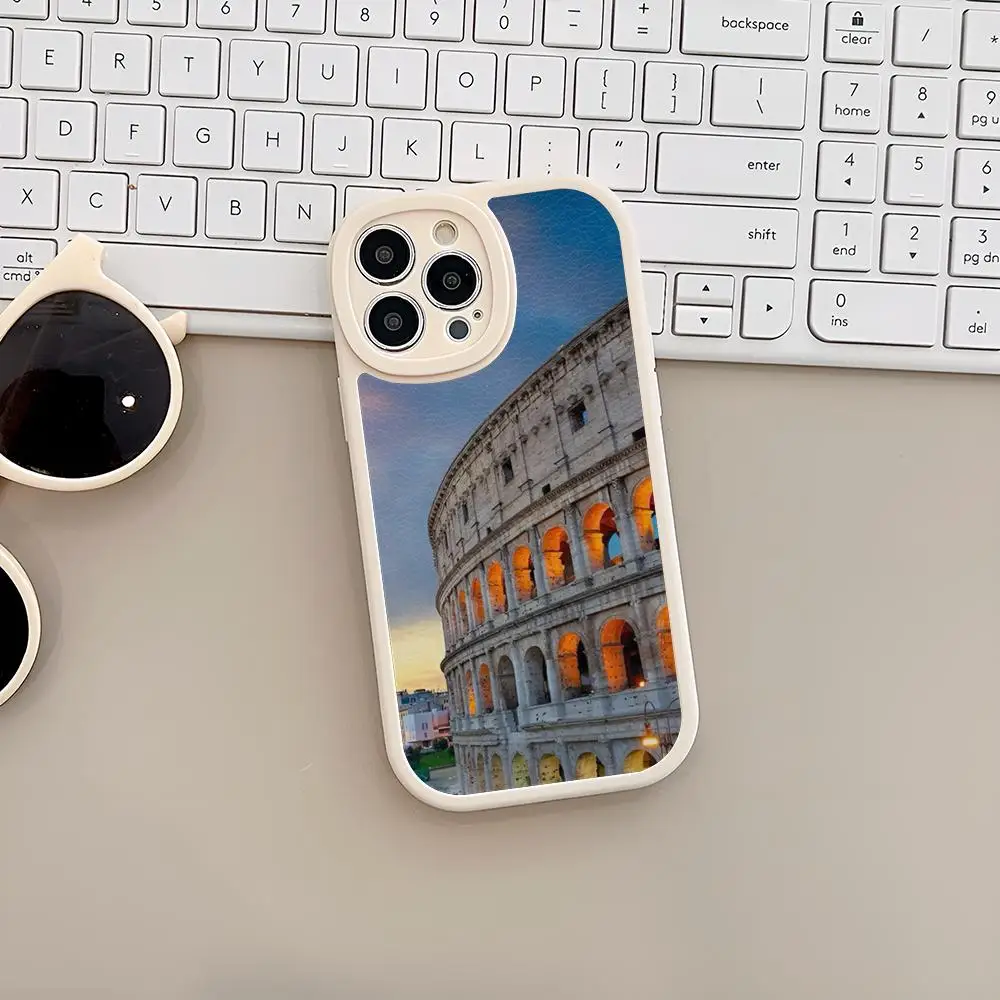 1 шт. чехол для телефона Colosseum R-Rome Италия MAISTO из овечьей кожи Iphone 16 15 14 13 11 12 Pro Max Xr X Xs
