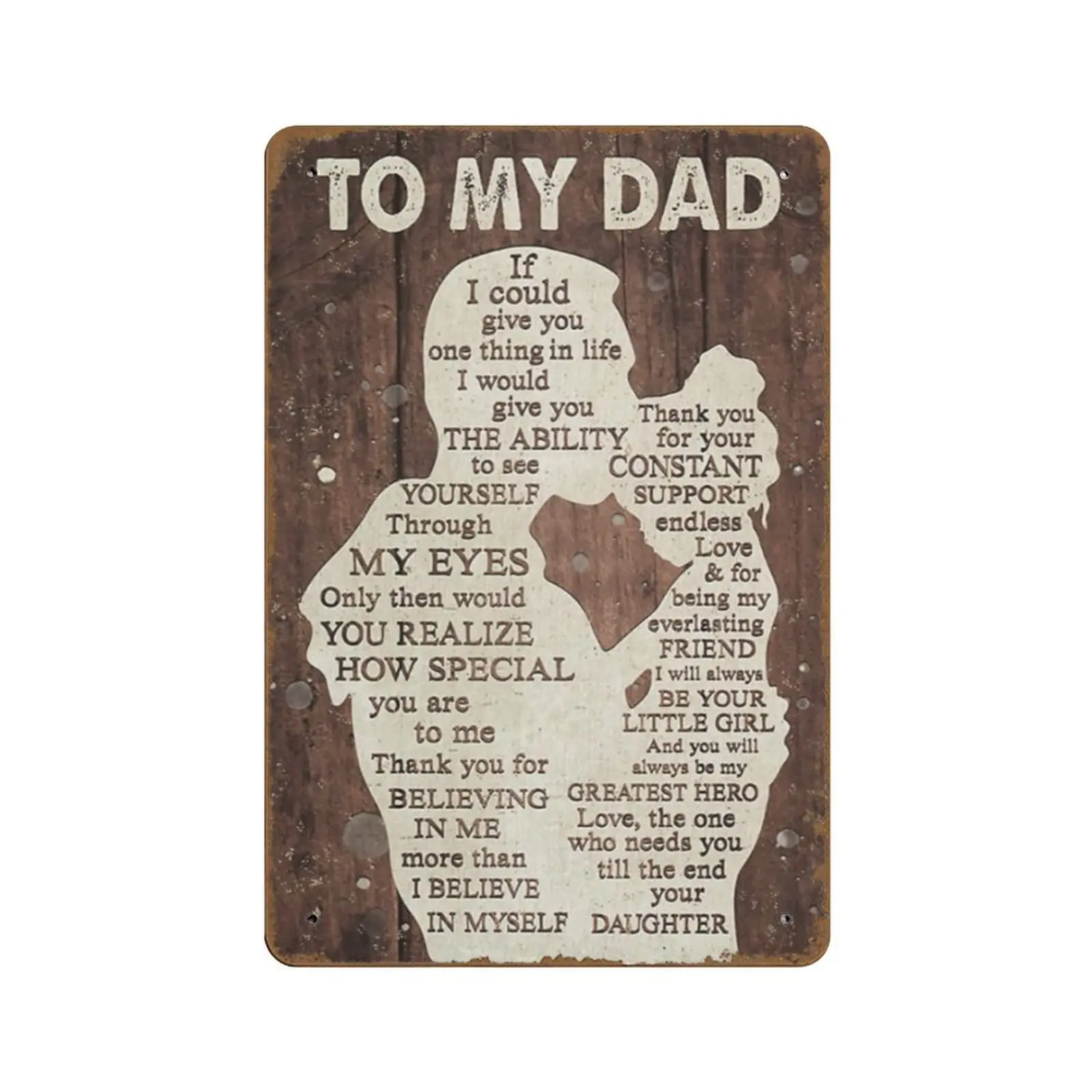 

To My Dad If I Could Give You One Thing in Life Gift for Dad from Daughter Birthday, Print Wall Art Novelty Father's Day Tin
