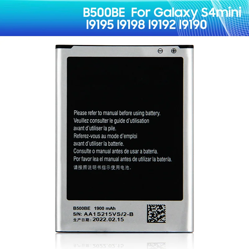 

Replacement Samsung Battery B500BE B500AE for Samsung GALAXY S4 Mini I9190 I9192 I9195 I9198 S4Mini Battery 3 Pins 1900mAh