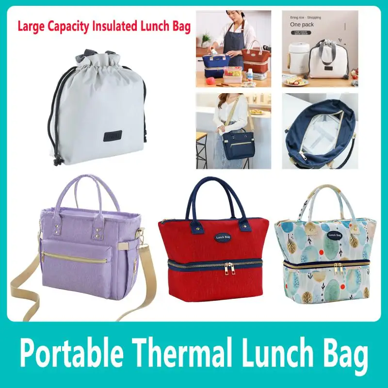 

Портативная Термосумка для ланча большой емкости, водонепроницаемая сумка-холодильник из ткани Оксфорд, многофункциональный Женский контейнер для пищи для пикника