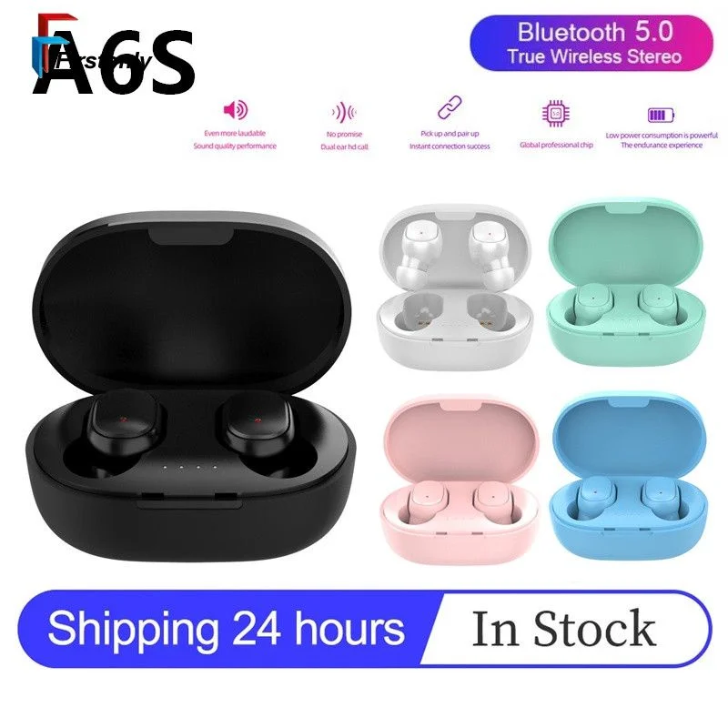 A6S TWS Wireless Bluetooth Headset With Microphone Sports Earbuds Earphones Noise-cancelling Earplug Mini Headphones Hands-free