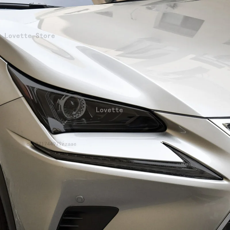 

Аксессуары для Lexus NX 2015-2020, защитная пленка для передней фары автомобиля, Декоративная Прозрачная черная наклейка из ТПУ