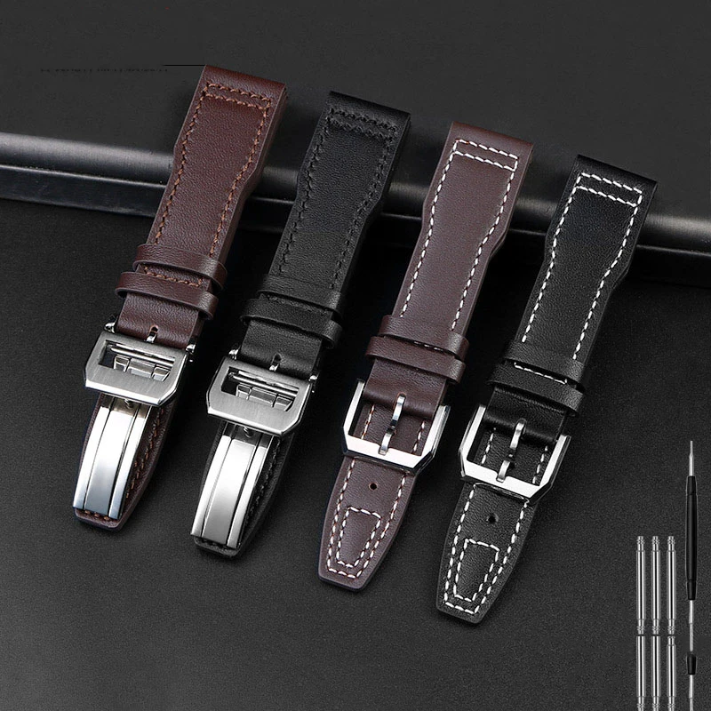 IWC Suitable For IWC Leather Watch bands 20mm 21mm Bronze Spitfire pilot Little Prince Mark Watch Strap Bracelet Accessories