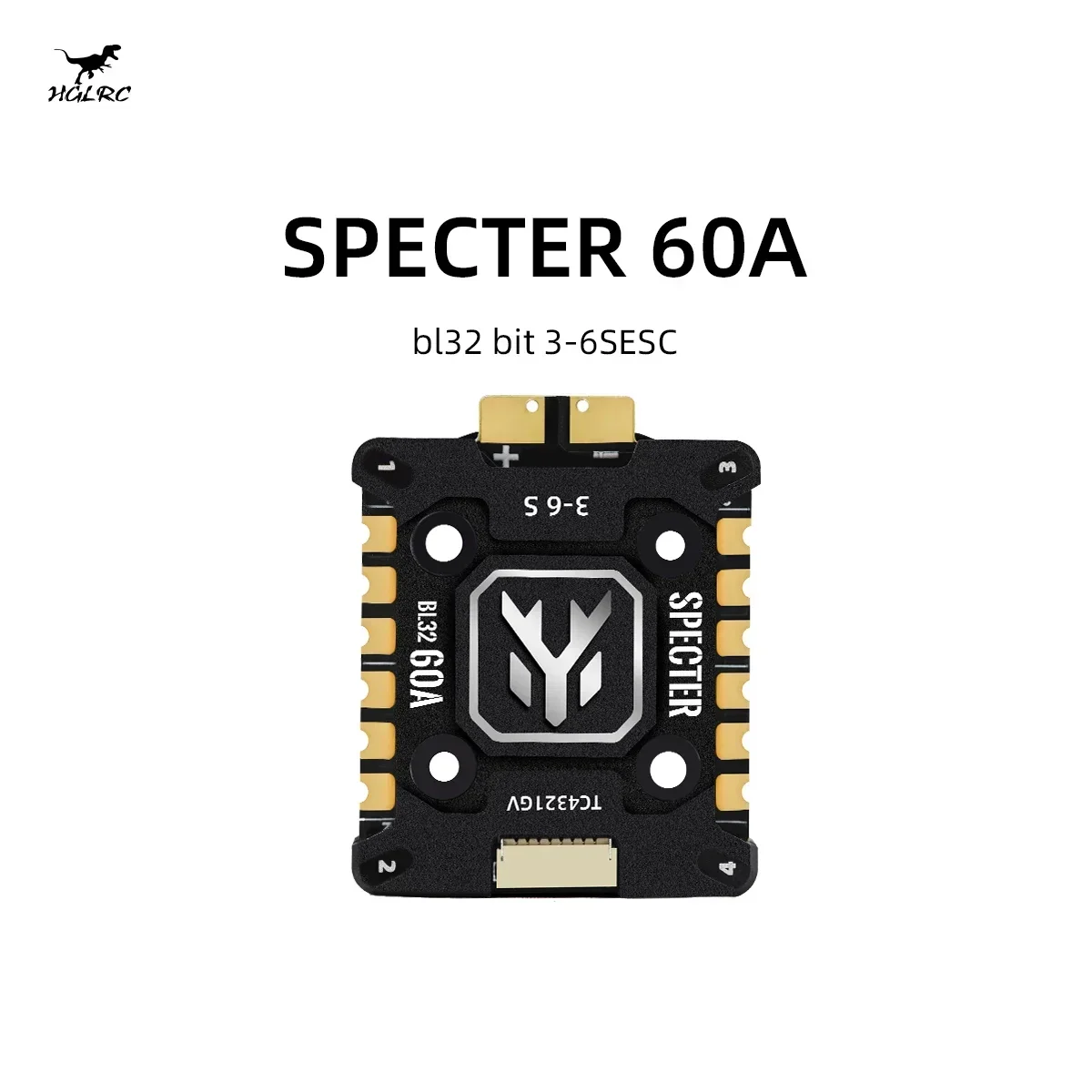 Hglrc Specter 60A BL32 4-в-1 Mini ESC G071 128K со встроенным радиатором 20x20мм 3-6S для FPV дронов, запчасти для DIY-сборки (art.: 3920da15bce9f) - 3920da15bce9f