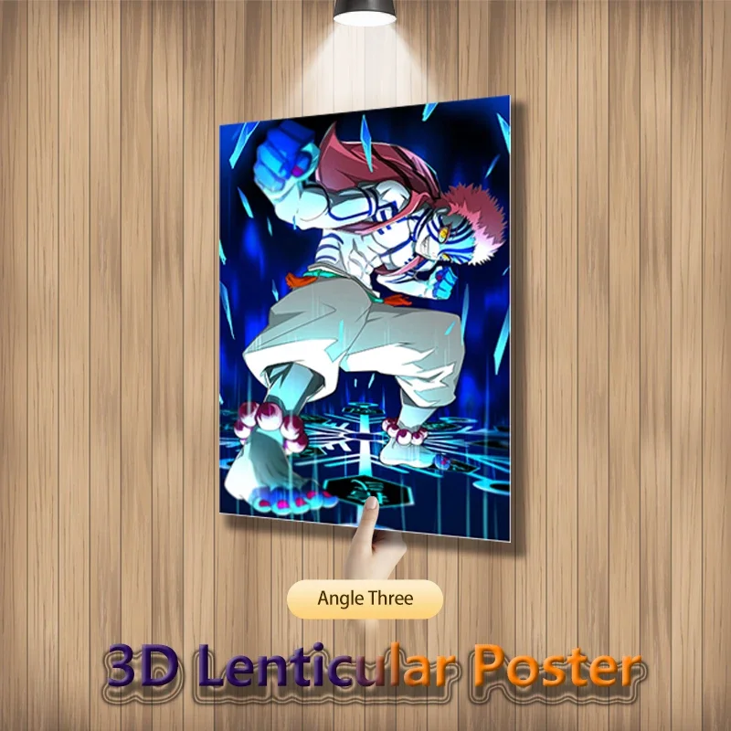 Фото Аниме Demon Slayer Rengoku Akaza 3D Motion линзочный постер для декора комнаты художественный принт (без рамки) №4