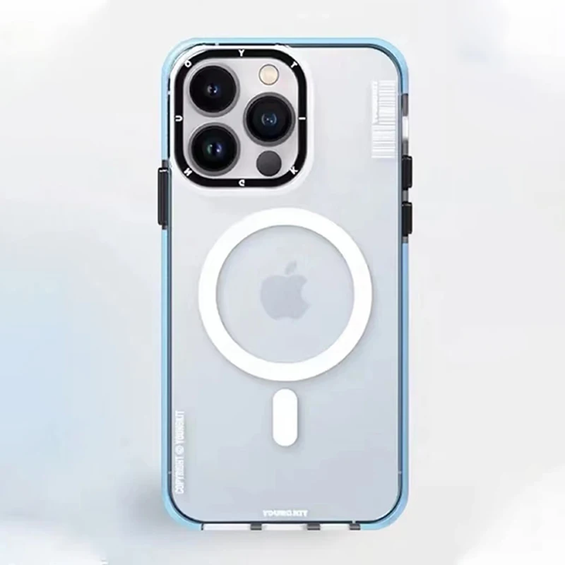 

Простые прозрачные чехлы Youngkit для iPhone14 Pro Max Магнитные беспроводные зарядные чехлы с защитой от падения Подарки