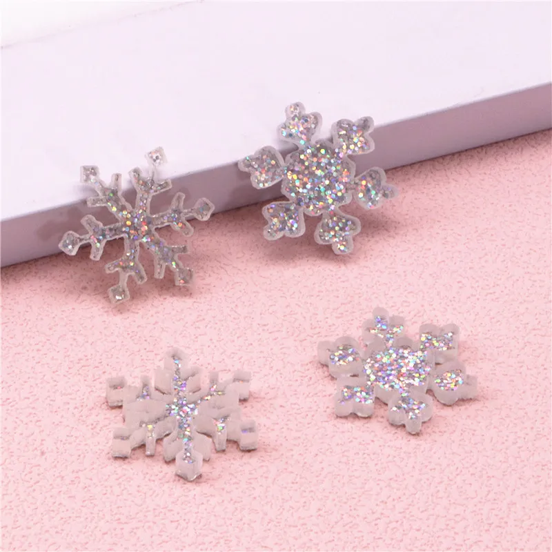 

17mm Kawaii Resin Shiny AB Mini Snowflake Flatback Cabochon DIY Jewelry Caft Scrapbooking Home Decoration Accessories