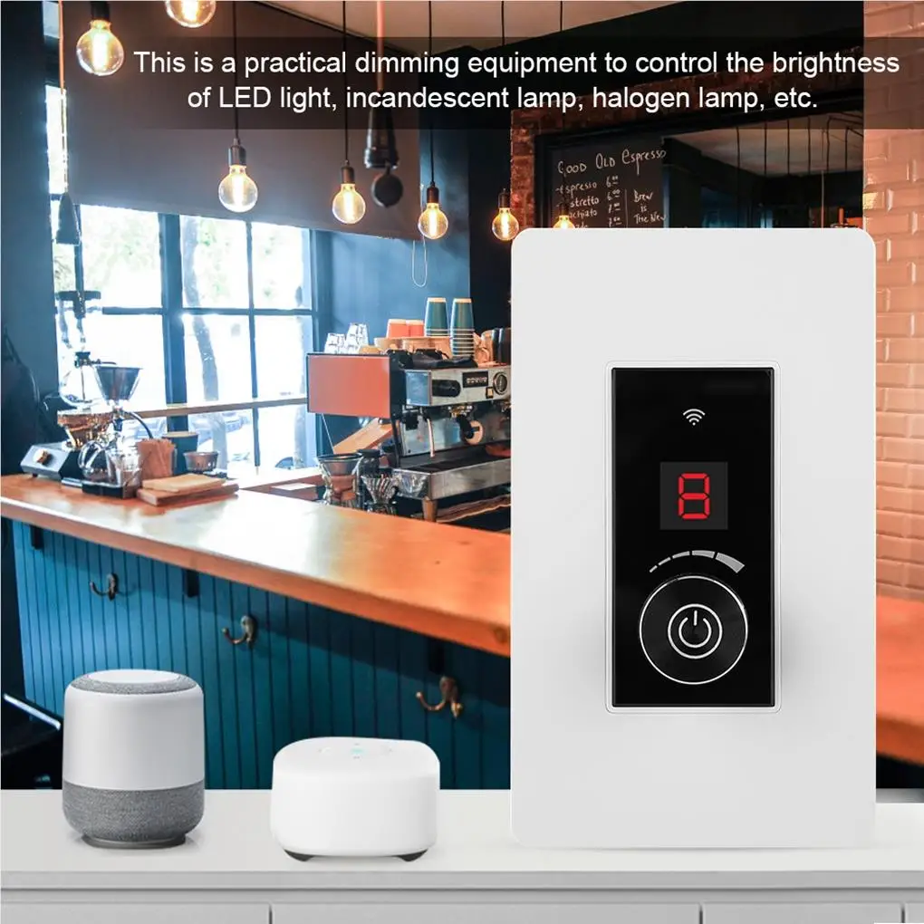 

WiFi Smart Dimmer Switch 360° Light Adjustable Brightness for Google Home/Alexa 110V-125V US