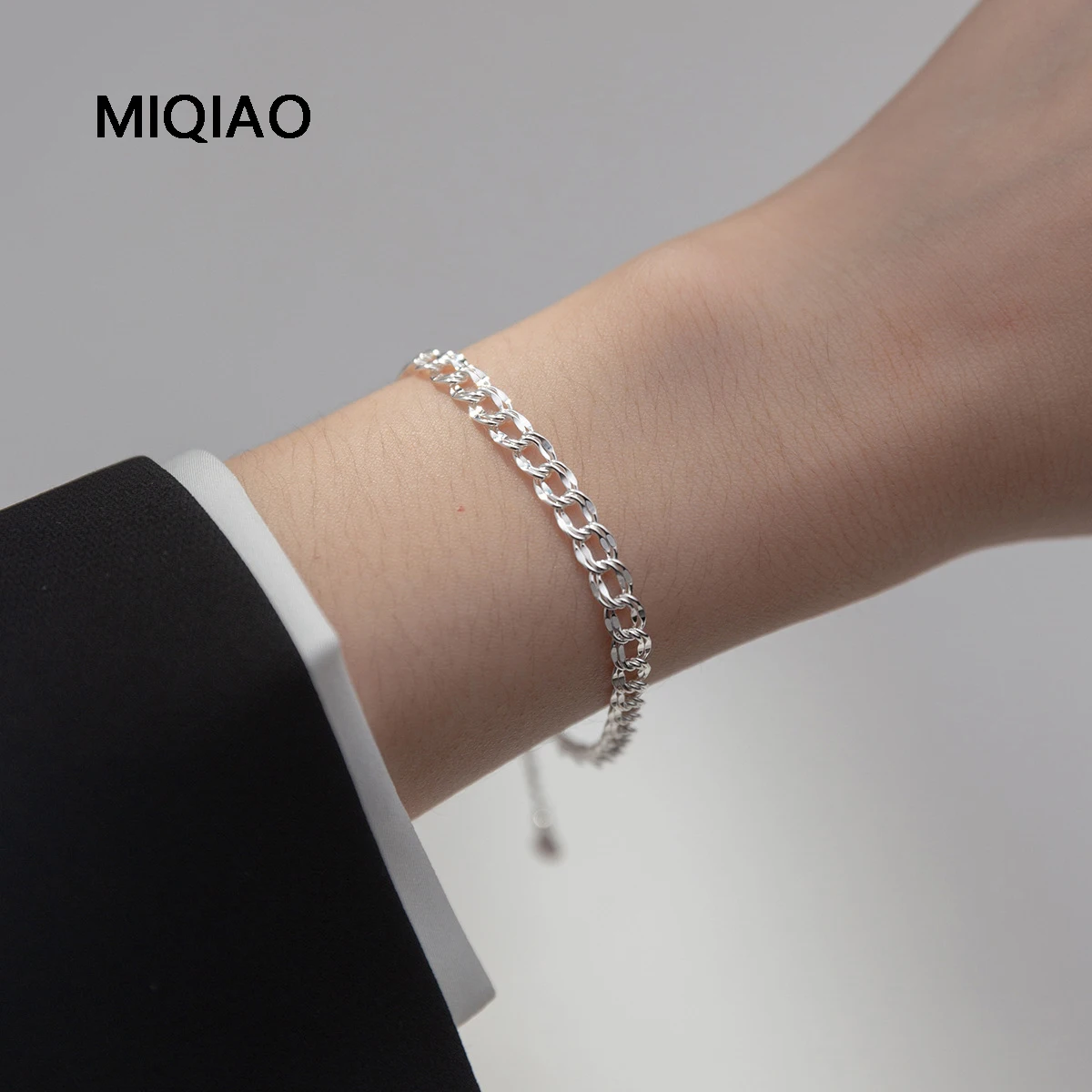 

MIQIAO Bracelet 925 Sterling Silver Chain Bracelet For Women Christmas Gift Jewelry Women's Hand Bracelets Accessories