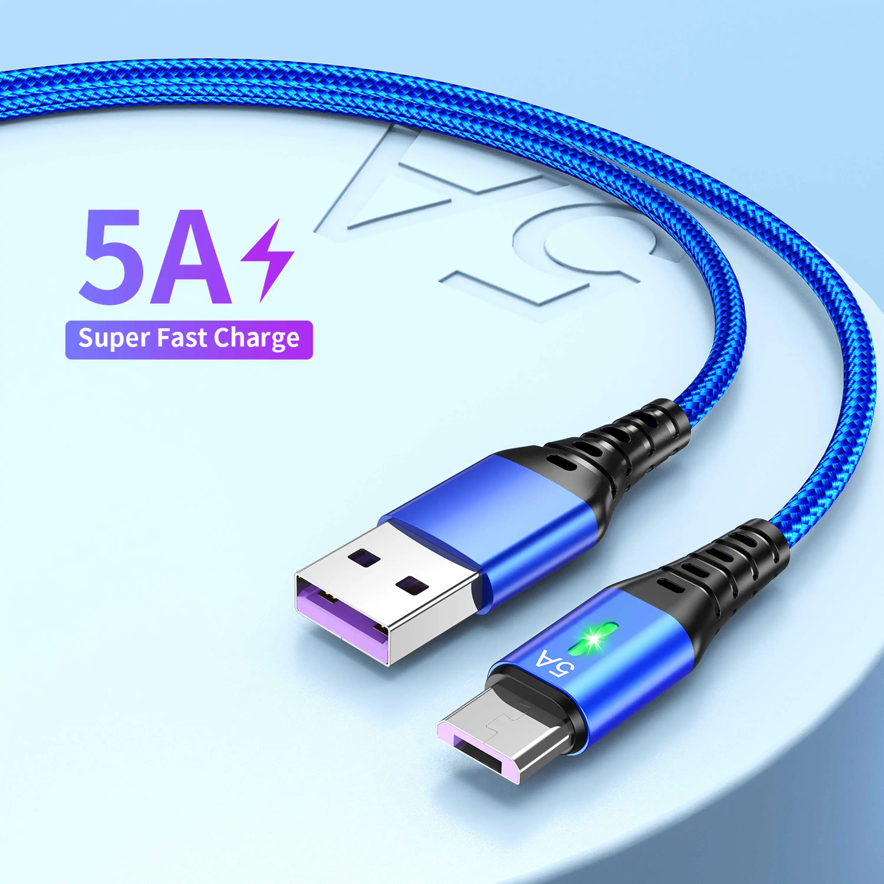 

Быстрое зарядное устройство USB Type-C 5A, QC 3,0, кабель Micro USB Type-C для Xiaomi POCO 12 Pro, Huawei, провод для быстрой зарядки и передачи данных для телефона