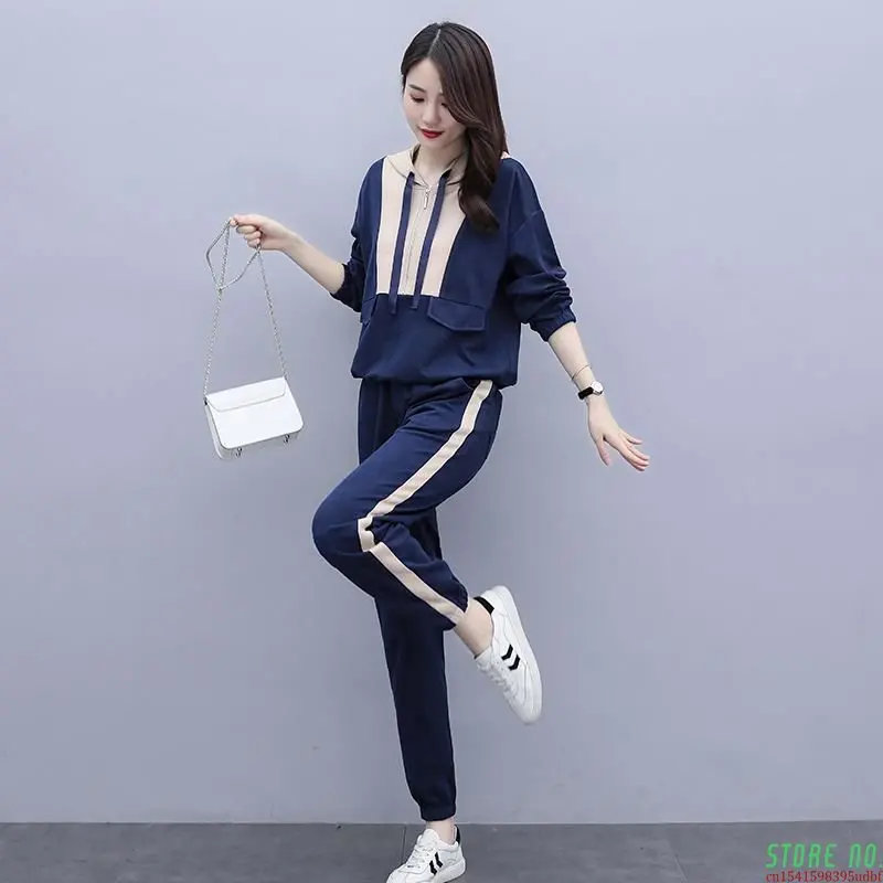 

Женский спортивный костюм на раннюю осень 2022 года, модный костюм, темпераментный свободный свитер, повседневная спортивная одежда, модная о...