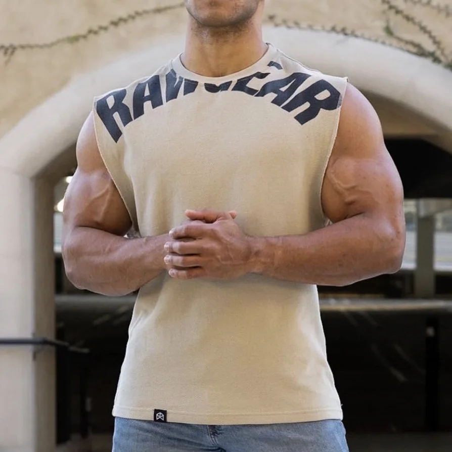 MATA FETYAN Men's Cotton Muscle Loose Waistcoat Sports Trend Fitness Tank Tops Training Sleeveless Men Tank Tops