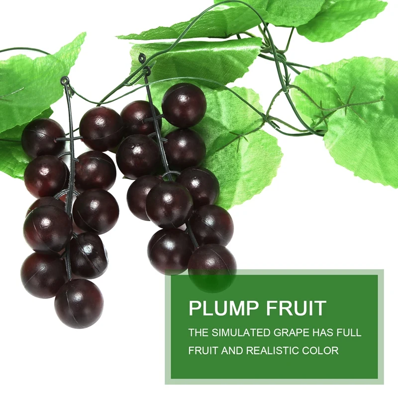 2x искусственная виноградная лоза гирлянда с фруктами для украшения дома и сада