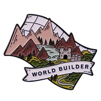 b0348 world builder lapel pins for backpack enamel pins brooches for clothes briefcase badge jewelry accessories for architect