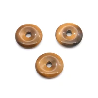 tigers eye stone donut pi disc pendant charms beads 2025mm accessories for jewelry making bracelet earrings necklace design