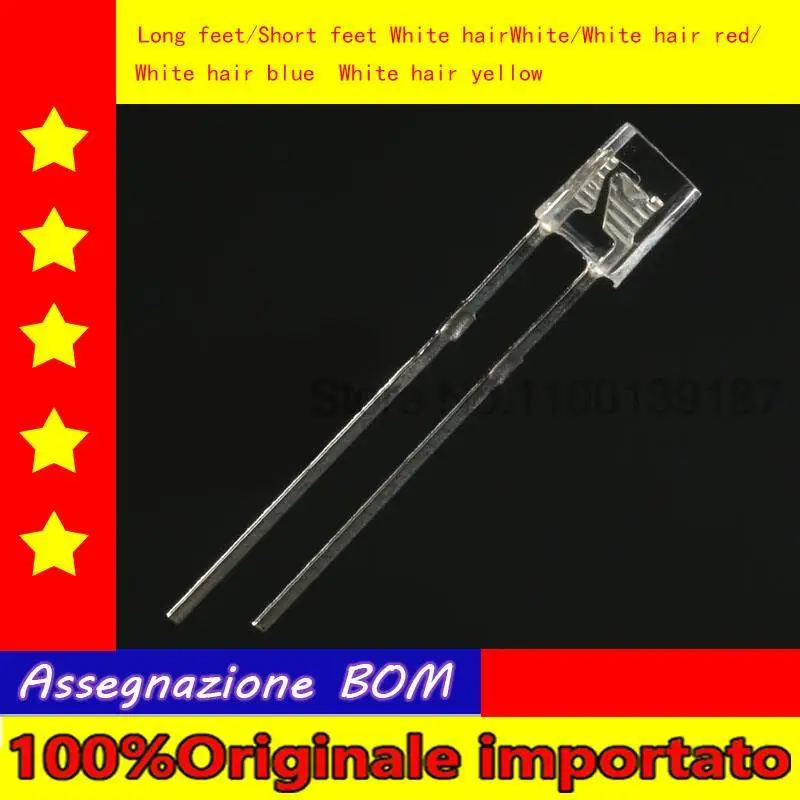 

50 шт./лот 2*3*4 мм Квадратные Светодиодные белые волосы белые, синие и желтые зеленые светодиодные огни хайлайтер короткие 50 футов