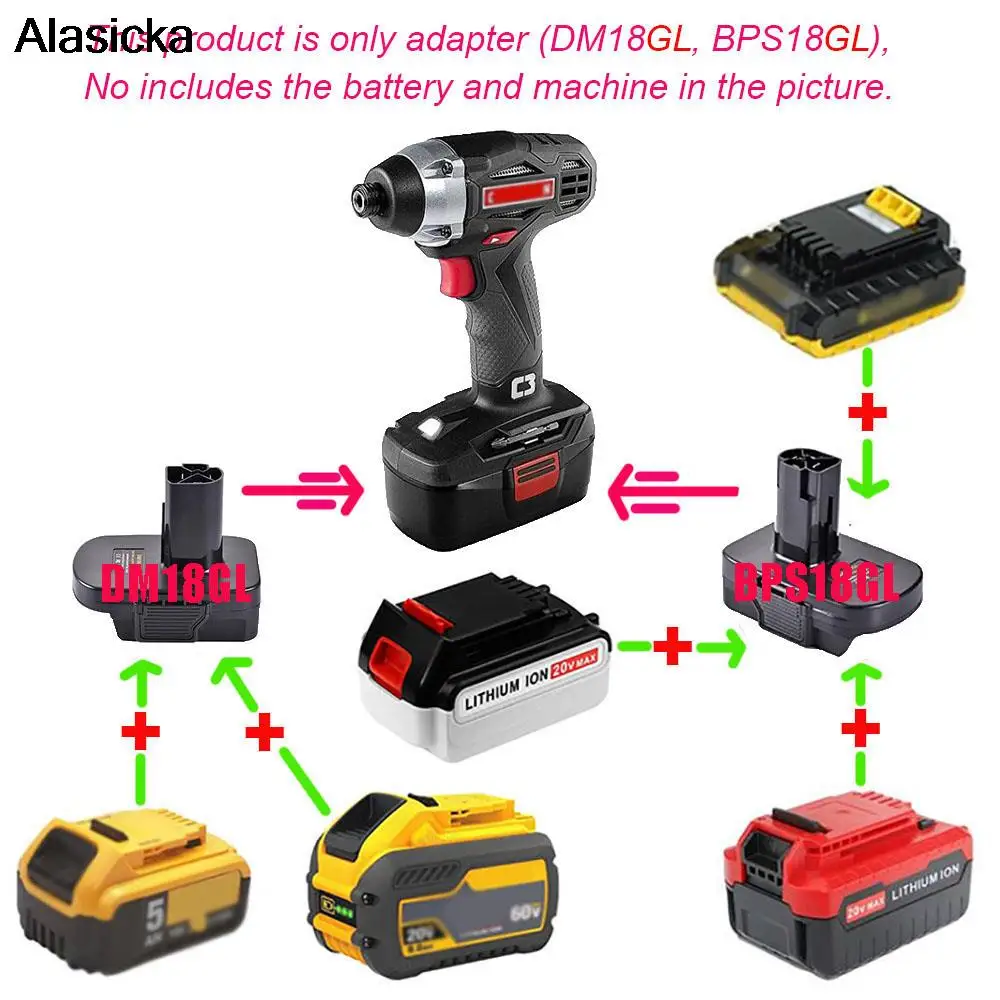 Фото Адаптер USB зарядное устройство DM18GL BPS18GL использование DeWolt Milwaukee Black Decker Porter-кабель Stanley литий-ионная батарея для ремесленного инструмента 19,2 ... №2