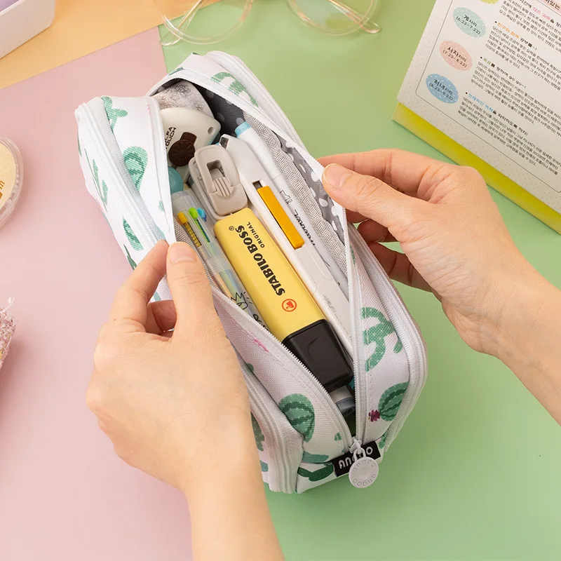 

Stationery Storage Pencil Box Pouch Delicate Pattern Large Capacity 5 Stylish Styles Multi-Layer Pencil Case School Supplies