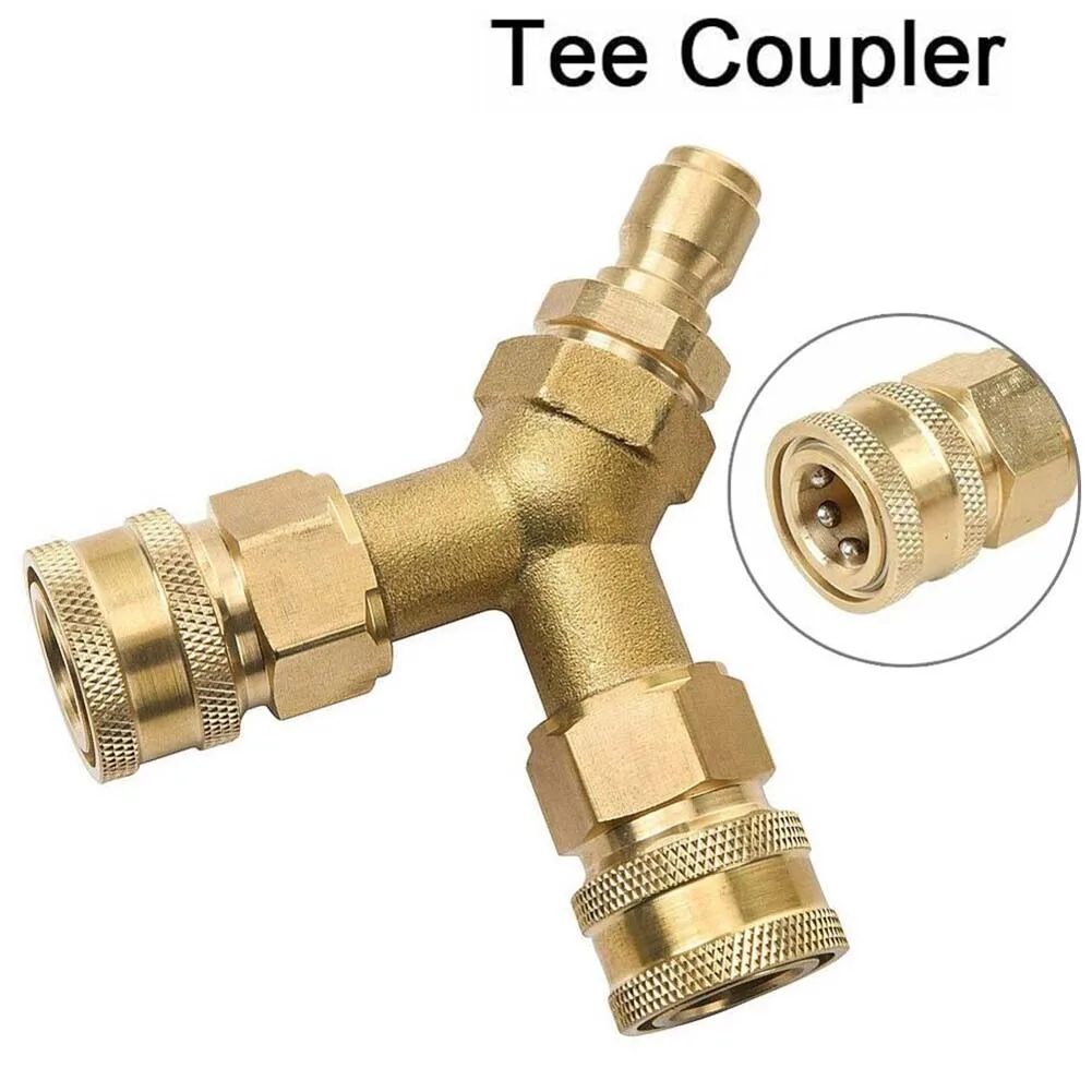 

High Quality High-pressure Washer Washer Tee Splitter Three-way Converts Brass Dual System For 4.0 GPM Splitter