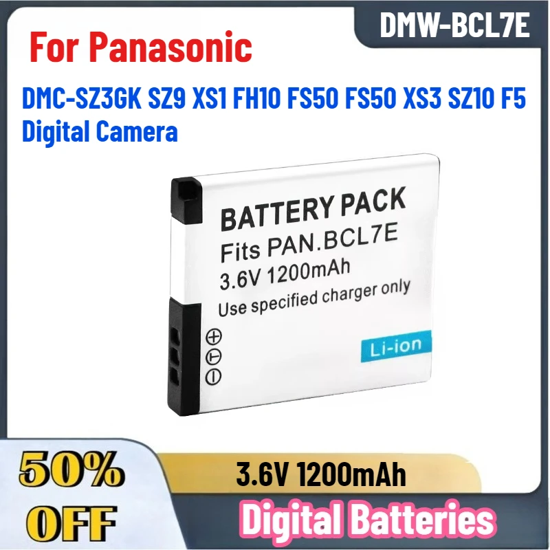 Фото В наличии: Аккумулятор 3.6V 1200mAh DMW-BCL7E для цифровых камер Panasonic DMC-SZ3GK, SZ9, XS1, FH10, FS50, XS3, SZ10, F5 №1