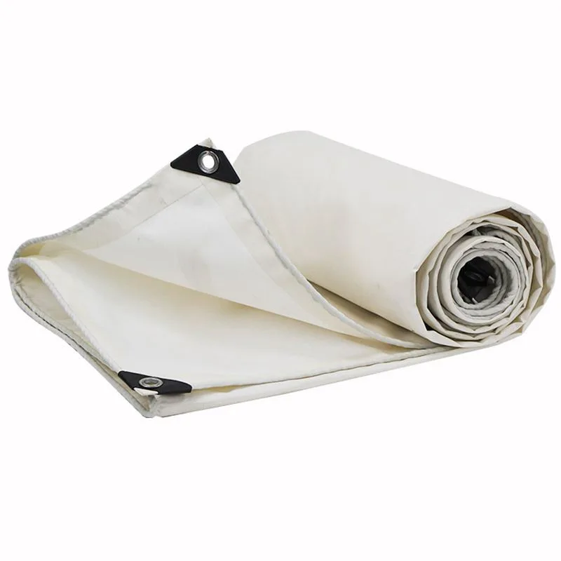 

0.38mm White PVC Coate Tarpaulin Heavy Duty Truck Rainproof Cloth Garden Greenhouse Plant Cover Blacony Terrace Outdoor Awning