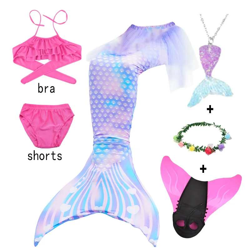 

6 шт./комплект, детский купальный костюм «хвост русалки»