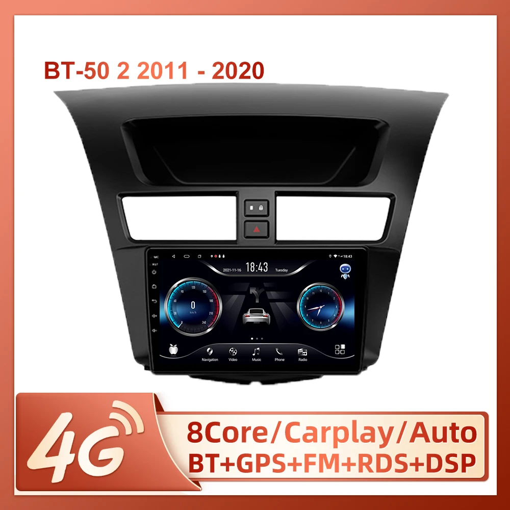 JIULUNET For  Mazda BT-50 BT50 2 2011 - 2020 Car Radio Ai Voice Carplay Multimedia Video Player Navigation Gps 2Din Android