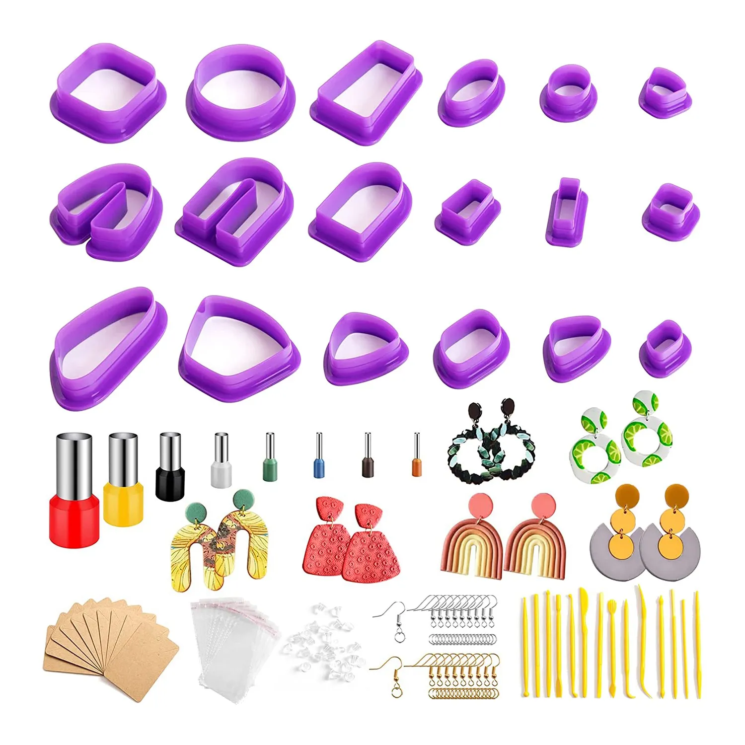

Polymer Clay Cutter with 8 Punching Tools 14 Engraving Tool Sets Clay Cutter Purple