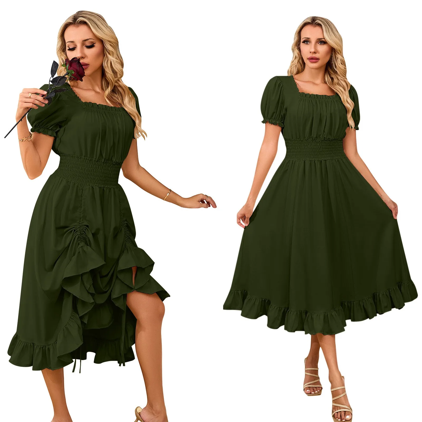 Женское платье однотонное с воротником одной линии сексуальный топ объемными