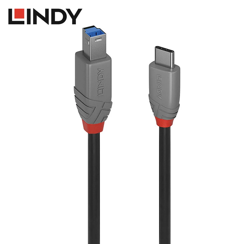 LINDY USB C to USB B 3.0 Cable for HDD Case Disk Enclosure Web Camera Digital Video Blue ray Drive Type C Square Printer Cable
