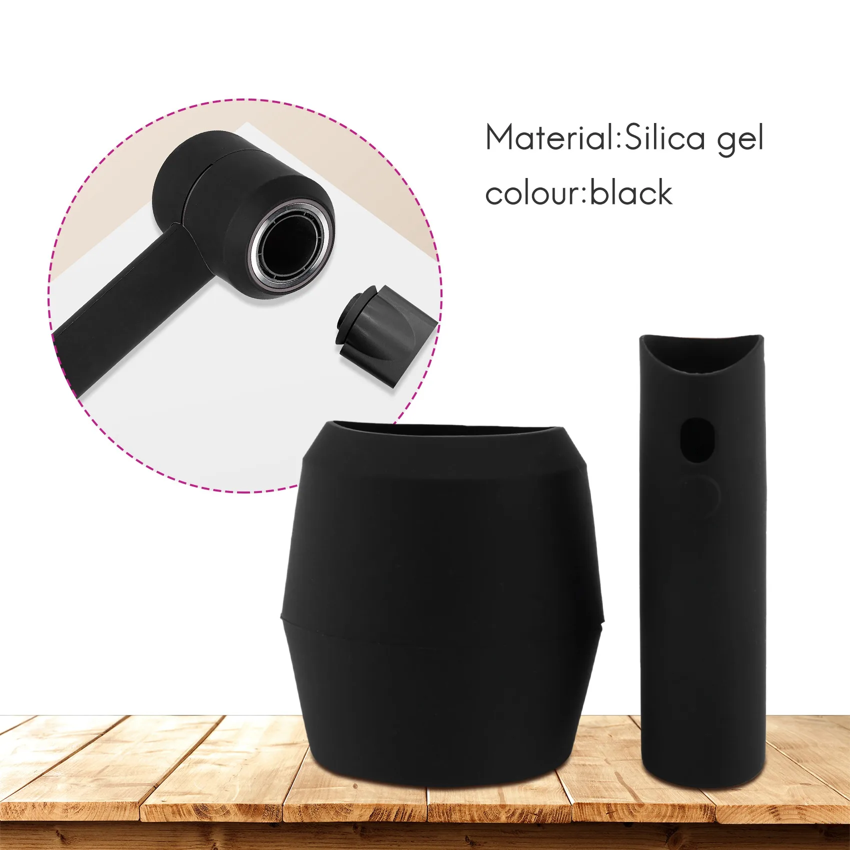 Black Soft Silicone Protective Cover for Dyson Supersonic Hair Dryer 360 Full Protection Chargin Case Blower Ski