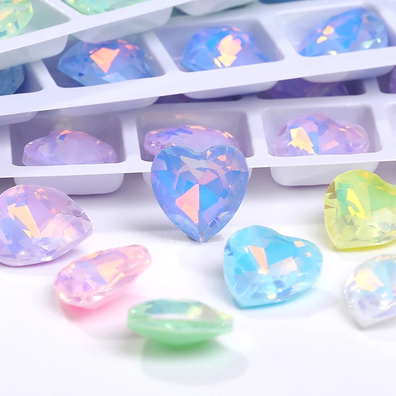 10 мм Piontback мокко сердце камень драгоценный бриллиантовое стекло Beeds для