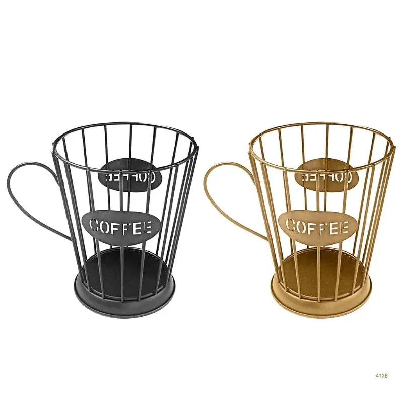

41XB Iron Art Candle Holder Coffee Creamer Container Metal Coffee Holder for Home Kitchen Office and Coffee Bar
