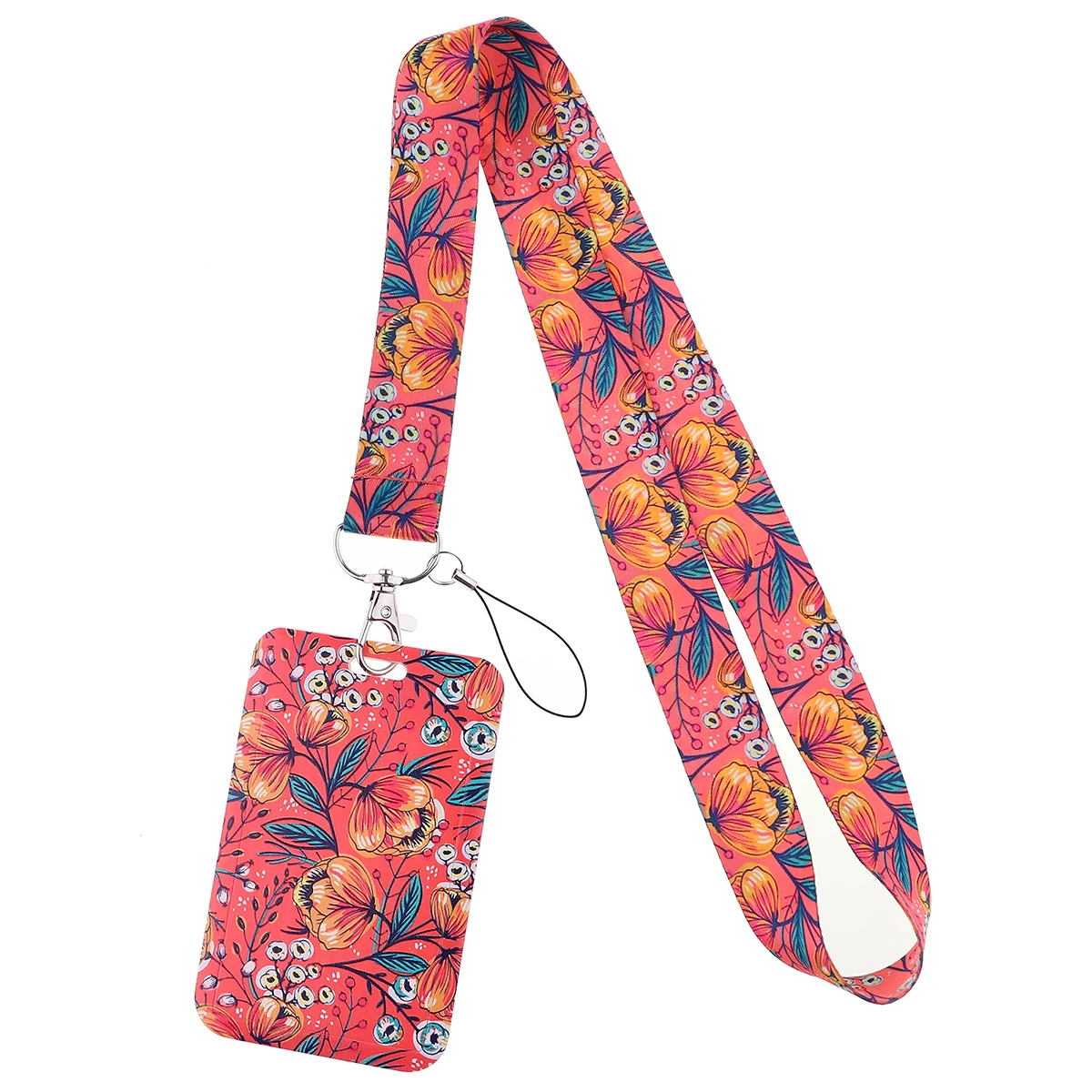 

CB1463 Vintage Keychain Strap Lanyards for Keys Cell Phone Hand Cable Card USB Badge Camera Neckband Flower Lanyard Neck Strap