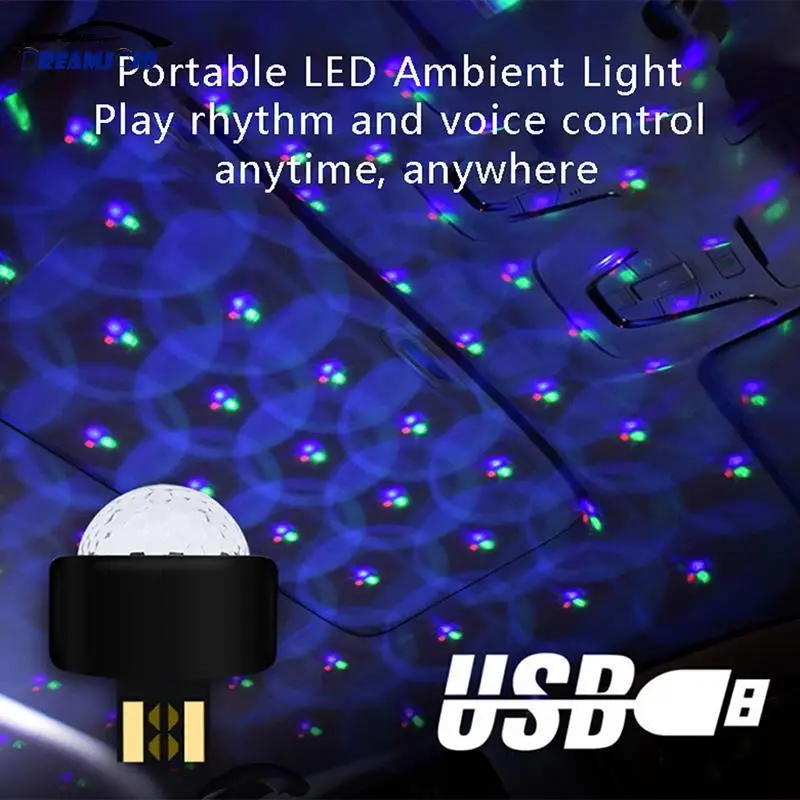 

Миниатюрный светодиодный автомобильный светильник USB, декоративная лампа для создания атмосферы в салоне автомобиля, музыкальный светодио...