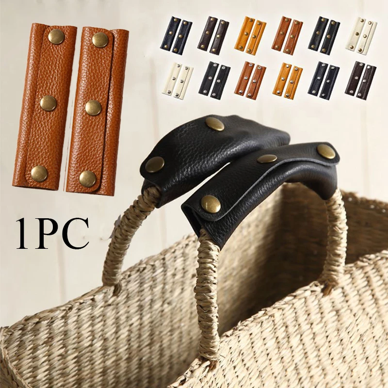 

Solid Color Bag Handle Cover PU Suitcase Grip Protective Cover Bag Anti-strain Leather Handle Multifunctional Shoulder Strap Pad