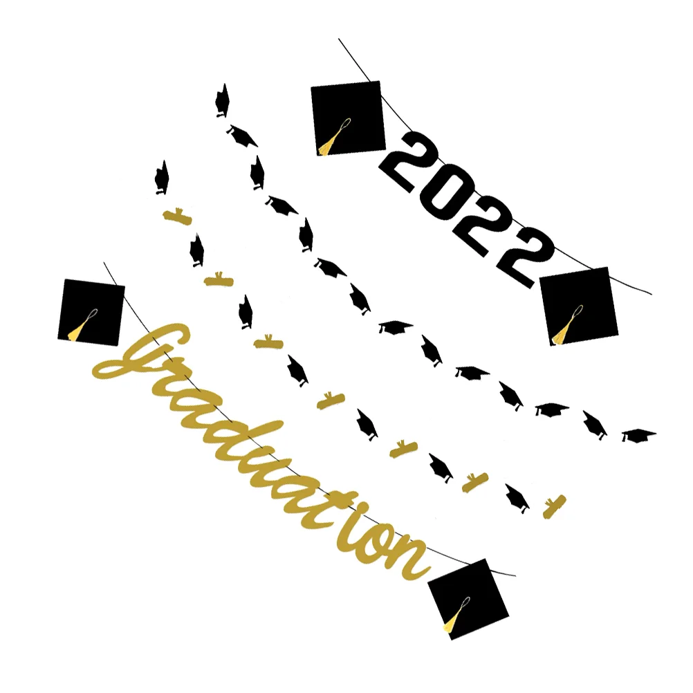 

4pcs 2022 Graduation Party Paper Garland 2022 Graduation Party Banner 2022 Graduated Hanging Ornament 2022 Grad Party Supplies