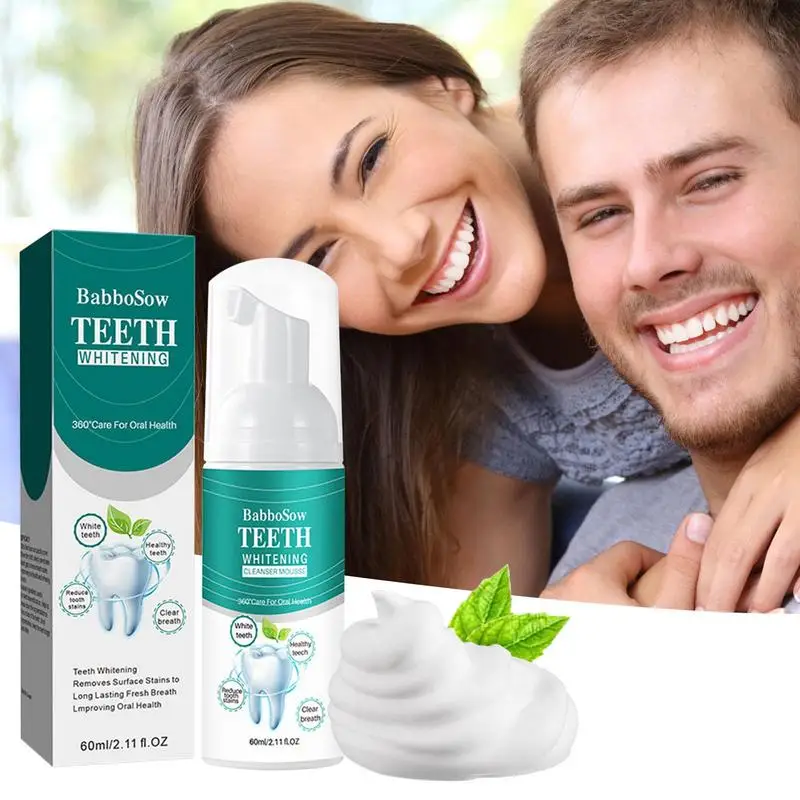 

60ml Toothpaste Brightening Foam Toothpaste Ultra-fine Mousse Foam Intensive Stain Removal Teeth Mousse Deeply Cleaning
