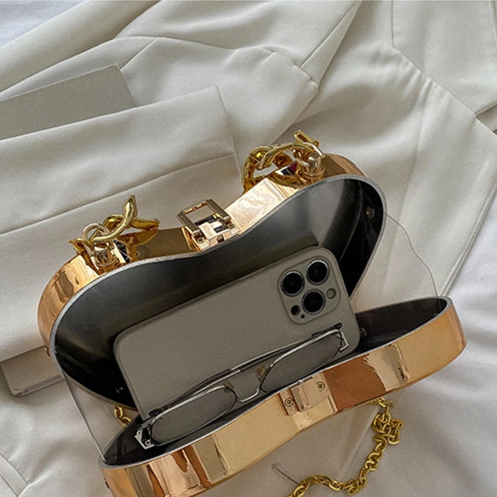 Fashion Acrylic Box Bag Thick Chains Crossbody Bags for Women Fruit Design Women Handbags Cute Shoulder Bag Evening Bags Clutch