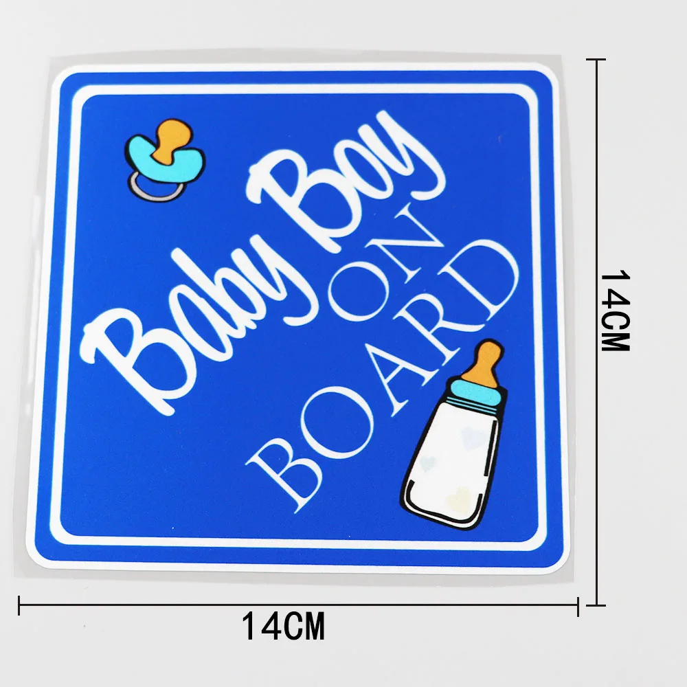 

1 Piece 14CMX14CM Baby Boy ON Board Car Sticker Nipples and bottles Pvc Decal