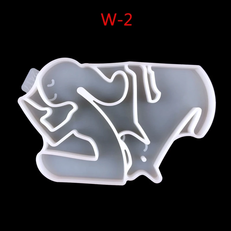 

R3MC Shiny Dog Shape Resin Silicone Mold with Hole Epoxy Casting Craft DIY Jewelry Making Mould Polymer Clay Pendant Mould