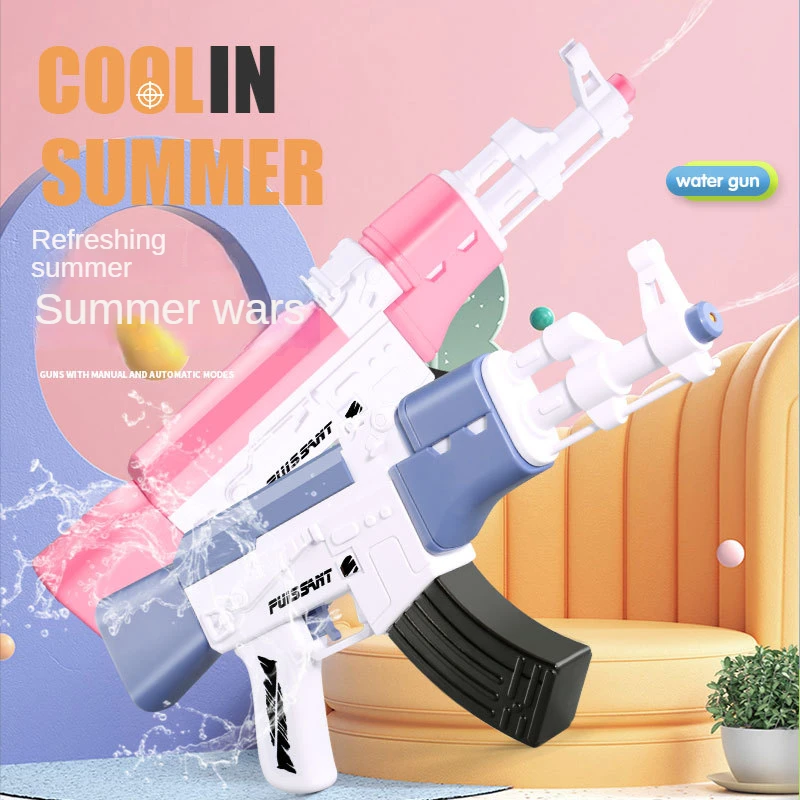 

Children's Blue Powder AK Water Gun Toy Electric Water Gun Toy Burst Water Spray Outdoor Beach Swimming Pool Toys Gift Fun