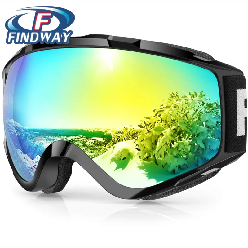 

Защитные лыжные очки Findway с защитой от УФ-лучей, OTG, противотуманные, 100% защита от УФ-лучей, защита от ударов, для мужчин и женщин (для взрослых ...