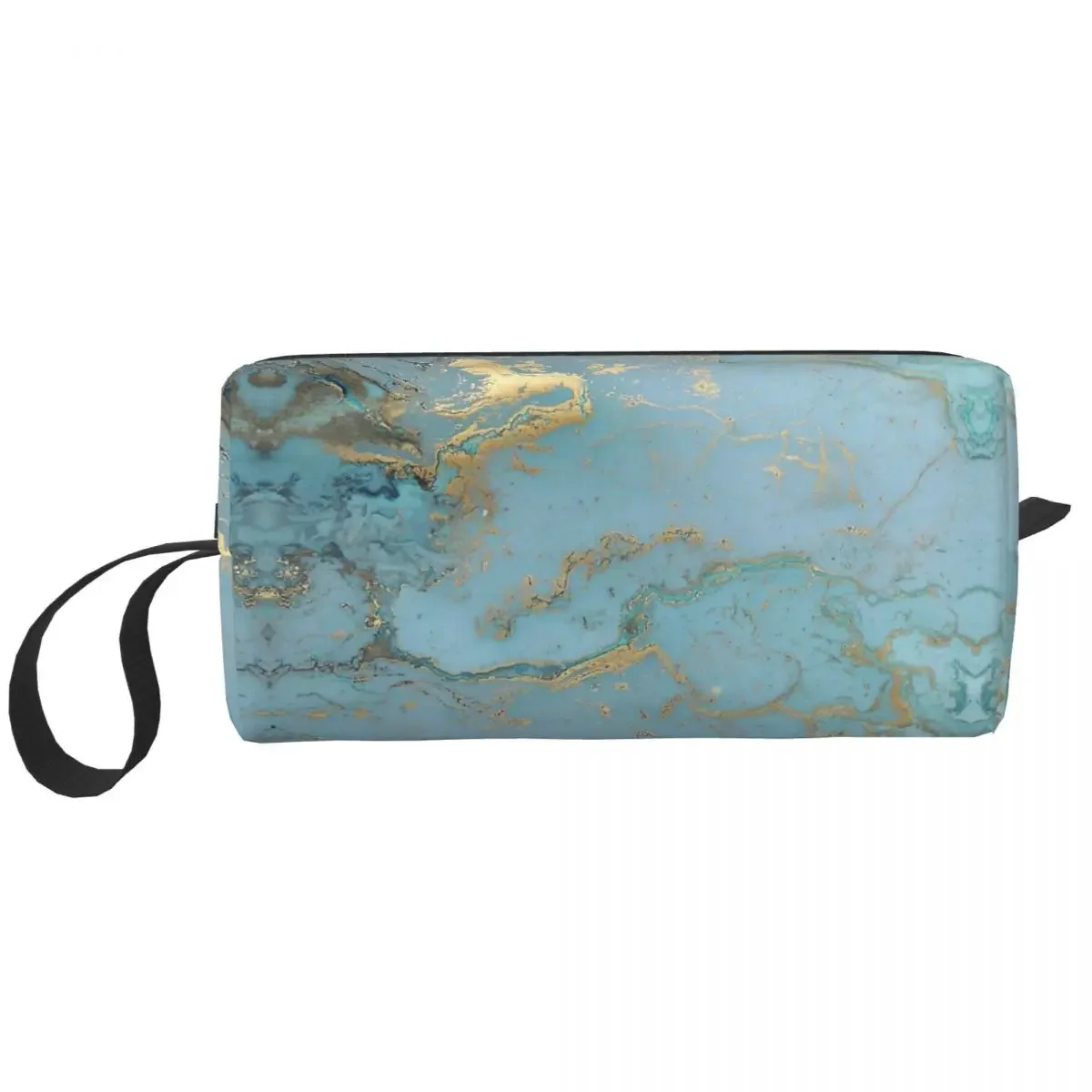 Золотой эффект бирюзовый синий мраморный косметичка для мужчин и женщин