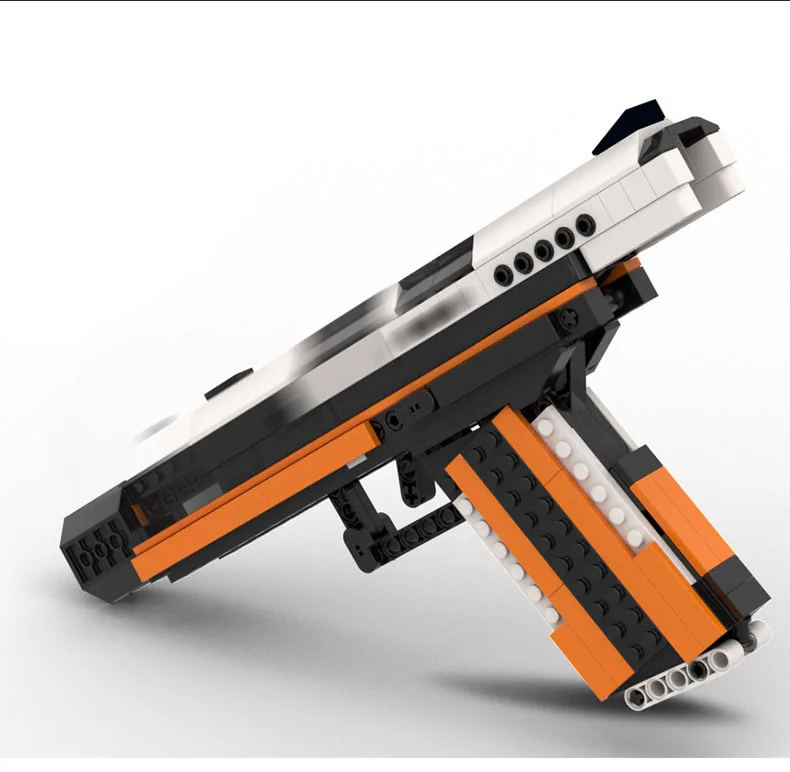 Новинка игрушка для стрельбы складной строительный блок пистолет USP ест курица