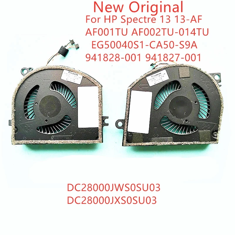 New Original Laptop CPU GPU Cooling Fan For HP Spectre 13 13-AF AF001TU-002TU-014TU EG50040S1-CA50-S9A fan 941828-001 941827-001