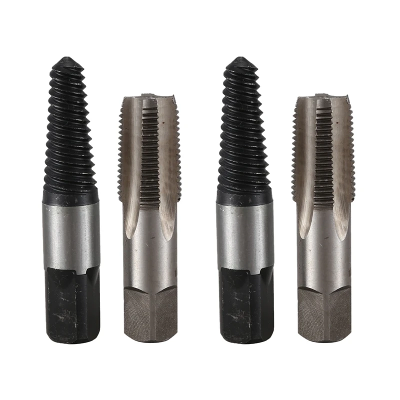 

4Pcs 1/2 Inch Screw Extractor Water Pipe Broken Pipe Extractor Water Pipe Thread Repair Tap Set